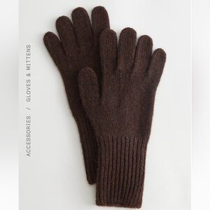 & Other Stories Brown Knit Gloves